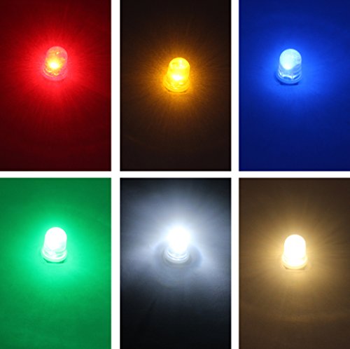 GutReise 10pcs e10 3v 4.5v 6v 12v 24v spot led birne lampen warm weiß ,gelb ,blau, grün, rot ,kalt weiße + 10pcs e10 basis (24 v, Warm – weiß) - 6