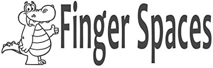 Finger Spaces with aligator image, pre-inked teacher rubber stamp (#672304-J), Style J, Red ink, Small size (38 x 10mm)
