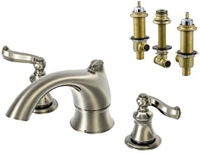 Aqueous KT-120BV2BN Scroll Roman Tub Kit with Rough-in Valve, Brushed Nickel by Aqueous