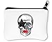 Produktbild Silver Skull A Horror Theme Red Lips Nice to Reißverschluss-Geldbörse Brieftasche Geldbörse