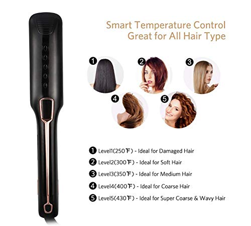 Infrared Hair Care Hair Straightener Does Not Hurt Hair  Negative Ion Hair Care  Constant Temperature  Wet And Dry 2 In 1  Liquid Crystal Display Multi-Range Temperature Adjustment  Tourmaline Ceramic Coating Knob