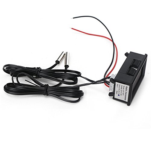 DROK® DC 4-28V Temperaturmesser Dual Digital Display Thermometer, 2 Stück Wasserdicht NTC Temperatursensor Sonde Hohe Präzision, Messung Temp Detektor Lehre für Auto / Raum / Kühlschrank / Wasser, rot und blau LED-Display - 8