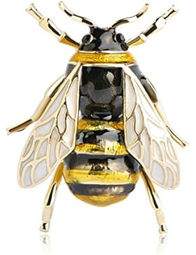 Biene Fliegen einzigartige Brosche Kind-Mädchen-Kleidung Accesoires Goldfarbe Schwarz Gelb Emaille Broschen Geburtstags-Geschenke...