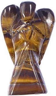 1" 3cm tiger stone pocket angel ornament figure gem stone in organza gift bag healing ornament