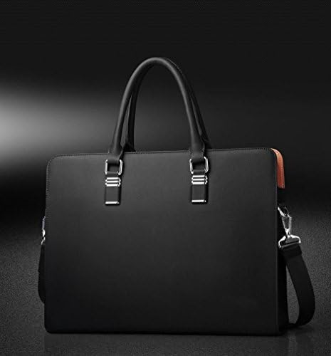 Q package Business Men Handbag Messenger Bag Male Package Fashion Briefcase Single Cross Section Hand Bag,Black,14 inch