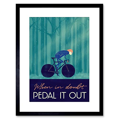 Wee Blue Coo Sport Pedal It Out Cycling Bike Framed Art Print 9x7 '' F97X14030