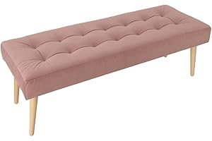 ‎POSTERGALERIA postergaleria Elegante Bank im modernen Stil Sitzbank mit aufwendiger Knopfheftung - Polsterbank 45x120 cm (Mattvelvet)