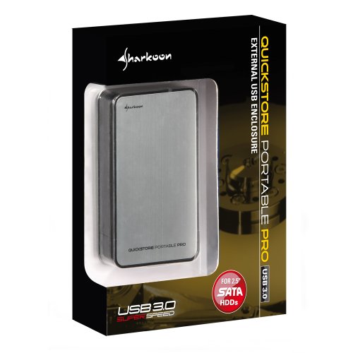 Sharkoon Quickstore Portable Pro USB 3.0 Gehäuse für 2,5 Zoll (6,4 cm) SATA Festplatte inkl. Backup Funktion silber - 5