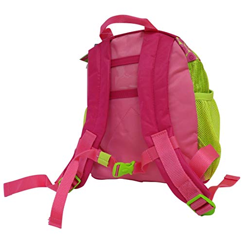 Sigikid Mädchen-Rucksack mit Wunsch-Name bestickt grün pink 29 cm x 10
