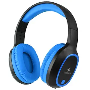 (Renewed) Zebronics Zeb-Thunder Wireless BT Headphone with Built-in FM,AUX Connectivity and Micro SD Card Support(Blue)