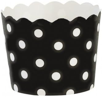 Miss étoile en papier pour muffins et cupcakes motif pois blanc/noir de la marque miss étoile