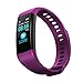 Price comparison product image Fitness Tracker , YUYOUG Y5 Bluetooth 4.0 Smart Watch Sports Fitness Activity Heart Rate Tracker Blood Pressure Watch Exercise Tracker/Smart Watch/Smart Fitness Bracelets Activity/Pedometer (Purple)