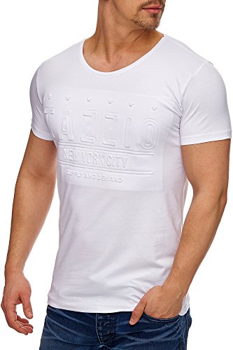 Tazzio Herren Rundkragen T-Shirt 17102-Weiss-M