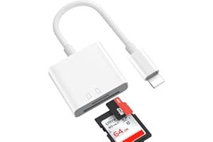 AZUXREZA Adattatore Lettore di Schede SD iPhone,Adattatore iPhone per Lettore di Schede SD/TF, Adattatore USB OTG per iPhone 14 12 13 11 X XS/XR/8/7/Pad