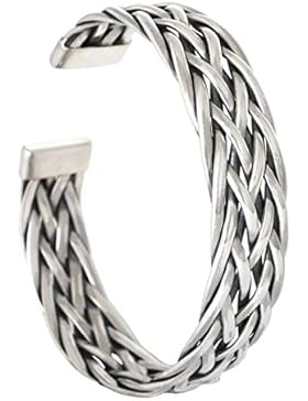 WINDALF Armreif ~ VIKING RITTER ~ Ø 6.0 cm - Handgeschmiedet - 925 Sterlingsilber (arm3)