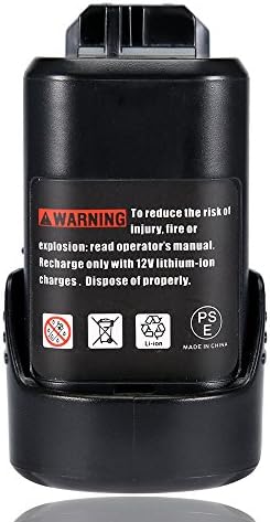 Battery Replacement for Bosch, 12V 2.0Ah Rechargeable Li-Ion Battery Replacement for Bosch BAT411 BAT413 2 607 336 013 2 607 336 014, Can be Charged by Slide Battery Charger, Non-original Bosch Brand - Topgio