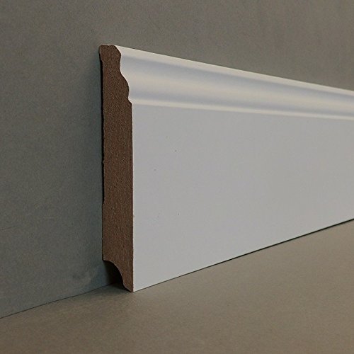 Preisvergleich Produktbild Wiesemann Fußleisten / Sockelleisten "Moers" (Berliner Profil / MDF foliert / 719.16100) - weiß
