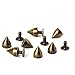 Produktbild Weddecor 50 STK. Silber Kegel Spike Niet Bolzen 8mm X 8mm mit Pins für Verzierung,Dekorativ Kleidung,Leder Handwerk, DIY Projekt, Beutel, Riemen - Bronze