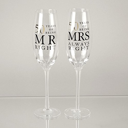 50th Golden Wedding Anniversary Champagne Glasses Gift 5017224698789 eBay