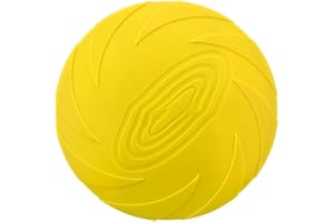PYAIOVR Frisbee Giocattolo Frisbee per Cani,Frisbee di Gomma Addestramento Facile da Trasportare Disc Dog 15cm Giallo