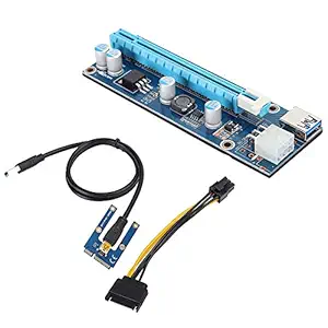 PCIe Adapter Power Cable, 4 Solid Capacitors PCI Express Mini PCI-E to PCI Express16x Extender Riser Fixed Buckle Slot Thick Pure Copper Core Wire for Mining