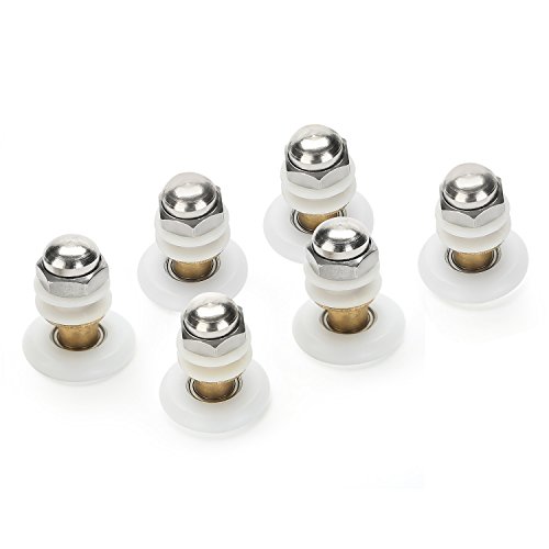 LESOLEIL 6 Stück Raddurchmesser Duschtür Rolle Laufrad 25mm - 7