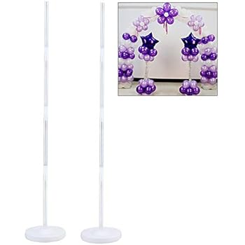 Byechow 1 Set Balloon Colonne Base Support Kit Tubes Transparents