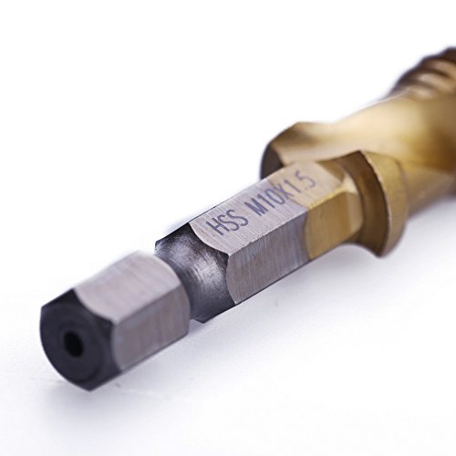 Raysen Profi 6-teilig Kombi Titan Gewindebohrer Bit Satz 1/4“ HSS M3-M10 Schraube Sechskantschaft Senker Werkzeuge Bohrer-Bit Set - 3