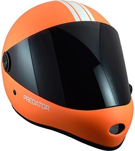 Predator DH6 Fluoro Orange / White Stripes Skateboard Helmet by Predator Helmets