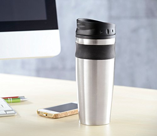 Rosenstein & Söhne XL-Edelstahl-Isolierbecher, doppelwandig, hält warm und kalt, 450 ml - 5