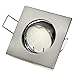 Produktbild Set Einbaustrahler QUADRATISCH MINI schwenkbar edelstahl gebürstet | GU10/MR11 230Volt 3Watt 210 Lumen LED Leuchtmittel + GU10 230V Fassung