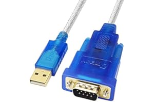 DTech Câble adaptateur USB vers port série RS232 DB9 avec chipset FTDI, prend en charge Windows 11 10 8 7 et Mac Linux (1,2 m)