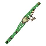 Lazzgirl Antike Libelle Frau Armband Hand Ring Armbanduhr Geburtstagsgeschenk(Mehrfarbig)