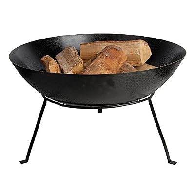 Esschert Design Foyer avec pieds autonome env. 59 cm x 59 cm x 35 cm