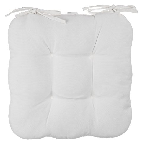 Sitzkissen Dekokissen Stuhlkissen Zierkissen Gartenkissen 4er Steppung – Größe: ca. 38 x 38 cm – 4er Vorteilspaket – creme/weiß - 2