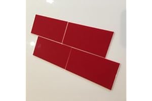 Super Cool Creations Rectangular Tiles, Red - Pack of Ten - 6cm x 3cm
