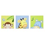 Fantasy Fields by Teamson  Sunny Safari Childrens Bedroom Canvas Kids Wall Art Set Gift TD-0201A