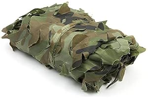 SecretRain 6.5ft x 10ft Woodland Camo Cover Camo Netting for Camping Hide Sunscreen Nets (Woodlands Jungle, 6.5ft x 10ft)