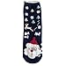 Produktbild ODJOY-FAN 3 Paare Weihnachten Damen Socken, Weihnachten Frau Baumwolle Socken Mehrfarbig Winter Socken Weihnachtsmann Gedruckt Socken Freizeit Mittleres Rohr Socken (A,3 PC)
