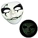 Produktbild JYJM Leuchtende Maske Halloween Kostüm Party Maske Horror Skeleton Totenkopf Vollgesichtsmaske Unisex Vendetta Maske Mask Anonymous Replika Demo Anti-Karneval Maske Fasching Hacker Who am I (Als anzeigen C)
