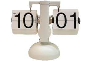 PILIPANE Flip Clock, Flip Desk Clock, Retro Digital Flip Down Clock, Retro Vintage Design Auto Flip Clock Desk Clock, Mute Precision Mechanical Tabletop Flip Clock para el hogar (Blanco)