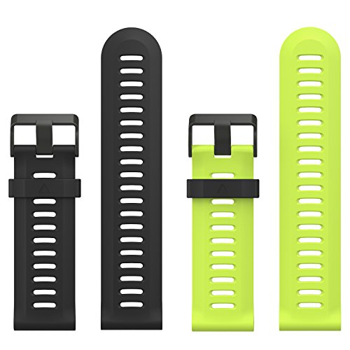 MoKo Garmin Fenix 3 Sport Watch Armband - Silikon Sportarmband Uhr Band Strap Ersatzarmband Uhrenarmband mit Werkzeug für Garmin Fenix 3 / Fenix 3 HR GPS Smart Watch, Schwarz/Grün