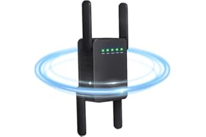 QFLFDETALL Ripetitore WiFi, Amplificatore/Estensore/Rinforzo del Segnale WiFi, Amplificatore di Segnale Internet per la Casa, 4 Antenne, 2 Porte LAN, Amplificatore WiFi per Ufficio e Casa, Facile Installazione