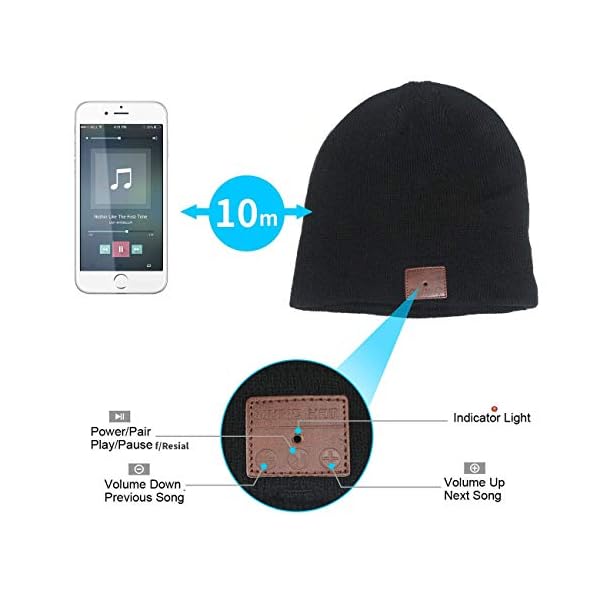 Sombrero Bluetooth gorro de punto inalámbrico para escuchar música - Imagen 5