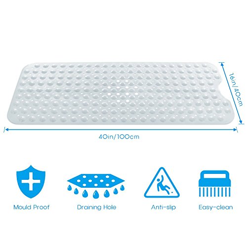 Pinzz Vinly Anti-Rutsch-Badewanne Matte Anti-Bakterielle Duschmatte, quadratisch, 54 * 54M, leistungsstarke Saugnapf Griff, BPA frei, nicht toxisch, Phthalatfrei, Latexfrei (Clear) - 6