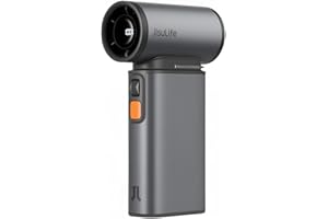 JISULIFE 2-in-1 Mini Ventilator mit Air-Duster-Funktion, Powerful-Reiseventilator, Stilvoller Mentaler Ventilator Klein, Hand Ventilatoren1–100 Geschwindigkeiten, LED-Anzeige Hand Ventilatoren-Schwarz