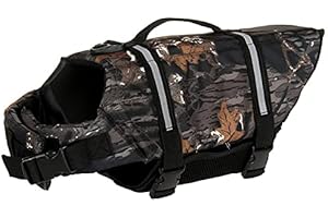 IZEFIA Gilet de Sauvetage pour Chien Manteau de Sécurité La Natation Gilet de Sauvetage pour Flottaison avec Poignée pour Petit Chien Grand Chien Camou2 XL