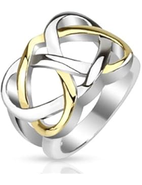 Paula & Fritz® Ring aus Edelstahl Chirurgenstahl 316L Keltischer Knoten vergoldet verfügbare Ringgrößen 50 (16...