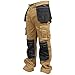 Produktbild newfacelook Herren Arbeitshose Cargohose Hose Knie Taschen Sicherheits, Khaki, 36W / 34L