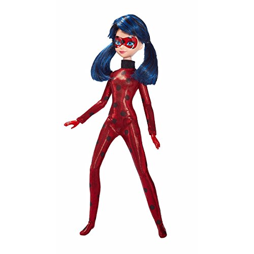 41toXrcTlGL Bandai Miraculous Pack de 2 Poupées mannequin 26 cm-Ladybug et Chat, 39810, Rouge/Noir